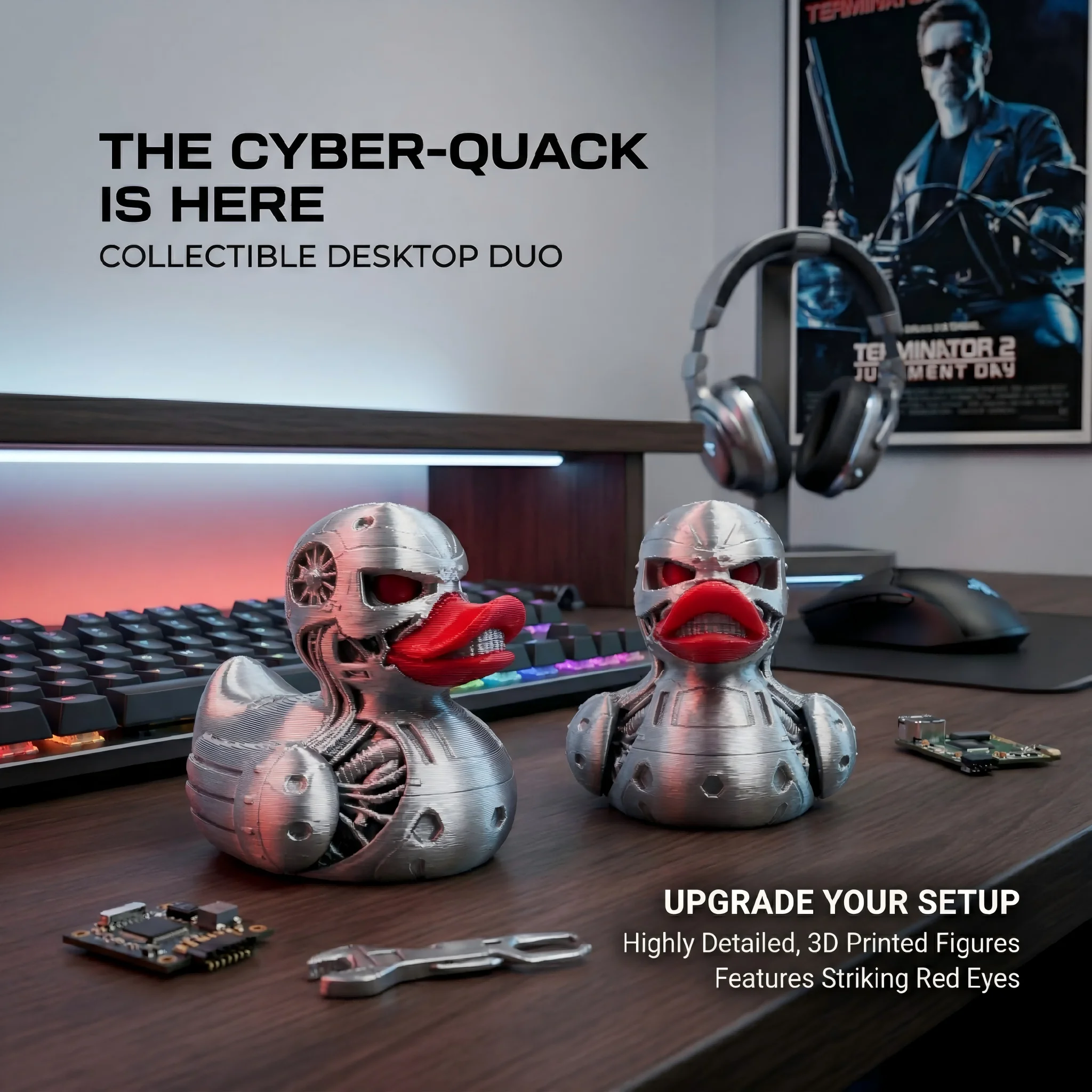 Mech Duck Dekofigur, Gotischer Stil, Sammlerstück, Regal-Dekoration, Schreibtisch-Tischdekoration