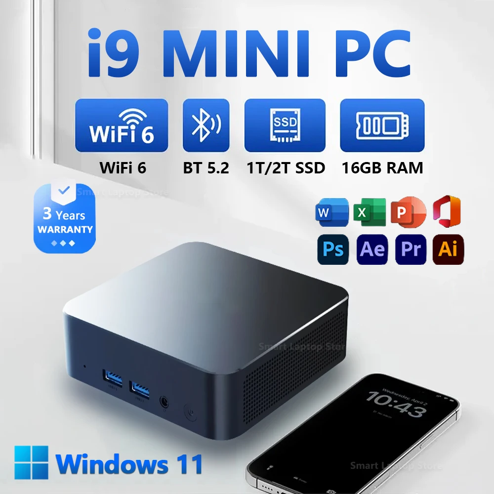 �y�Z�[�����z�^�[�{�~�jPC i9 8950HK i3 6100 Windows 11 �f�X�N�g�b�vPC 16GB RAM �|�P�b�g�R���s���[�^�[ Type-C HDMI 1TB 2TB SSD �~�jPC USB3.0 4K�f�B�X�v���C*3