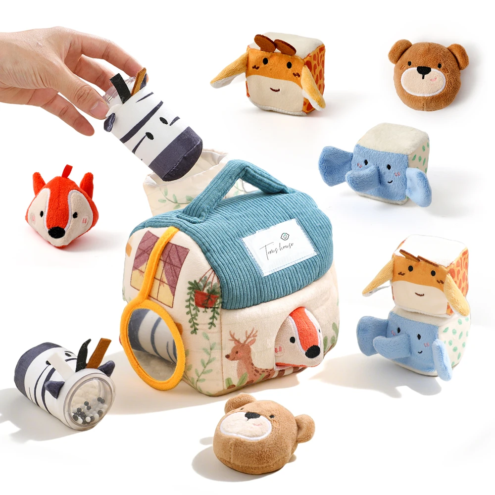 Frühjahrssaison Sonderangebot: Weiche Bauernhoftiere Musik-Touch-Sensorik-Spielzeugbox, Magisches Haus zur Entwicklung der Fingerpräzision bei Babys – Detail 2
