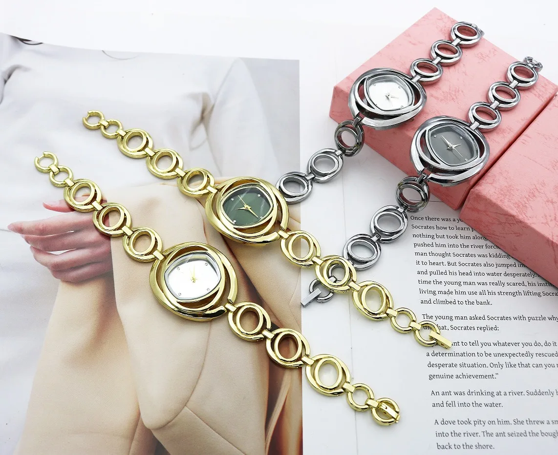 Reloj de cuarzo ligero y lujoso para mujer, reloj de pulsera informal a la moda para mujer, reloj de aleación para mujer se puede personalizar