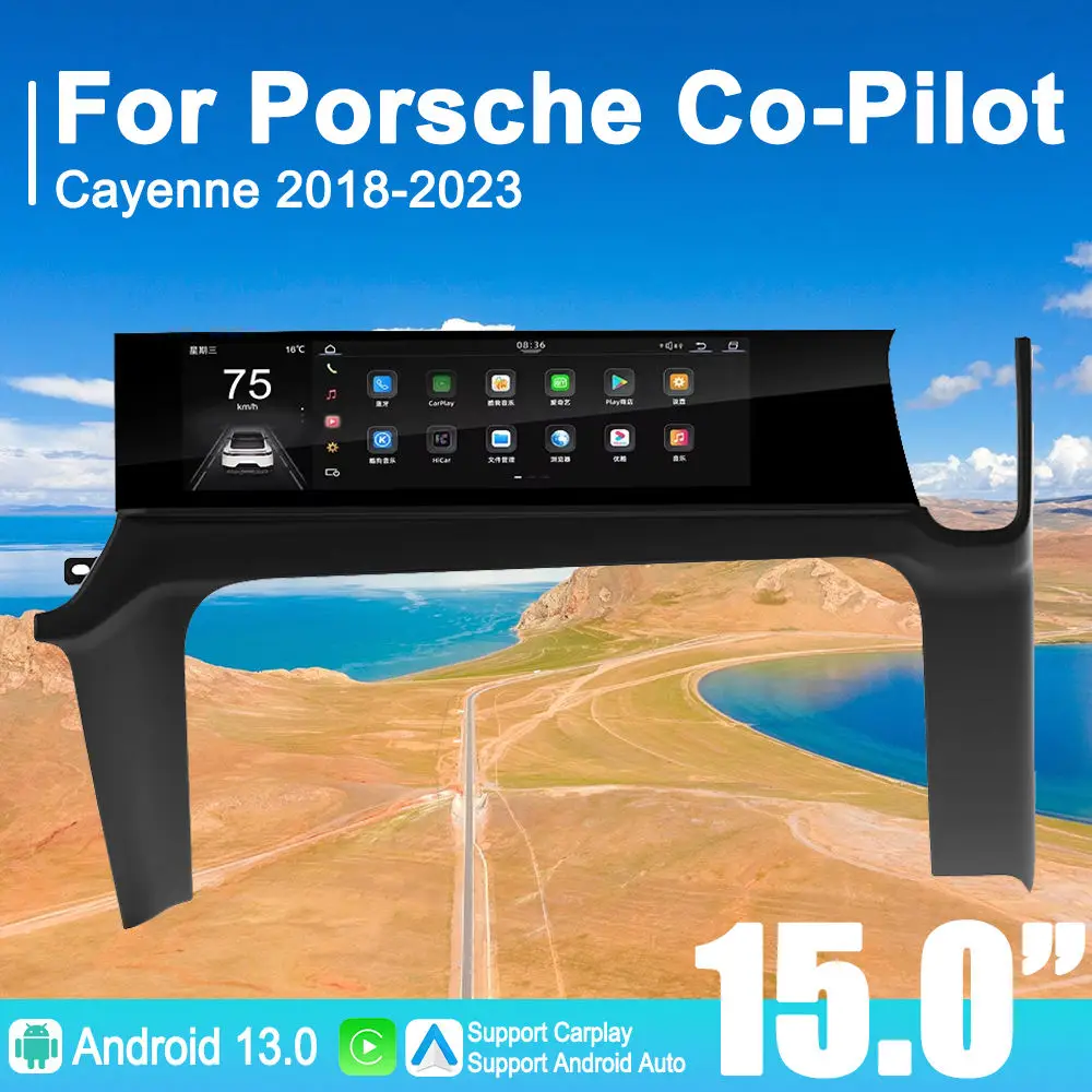 

Navihua for Porsche Cayenne 2018-2023 Android Car Radio 15" Touch Screen Co-pilot Head Unit Passenger Carplay Multimedia Video