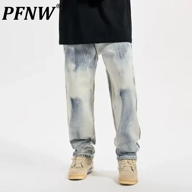

PFNW High Street Джинсы с градиентным дизайном Мужская уличная одежда Американская ниша Мужская одежда Свободные прямые брюки 28W4692