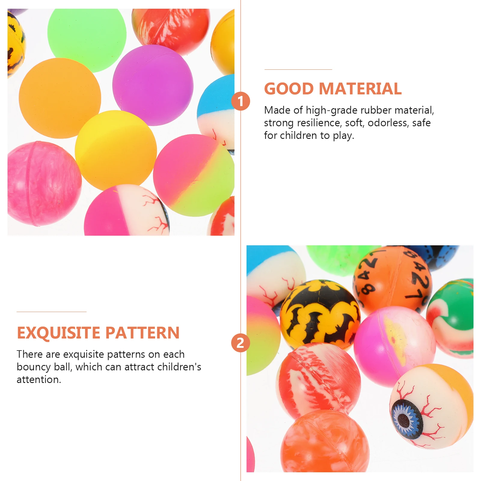 30 pièces balles rebondissantes en caoutchouc solide coloré enfants jeu de saut pour enfants jeu de balle rebondissante cadeau jouet extérieur, jeu de balle,