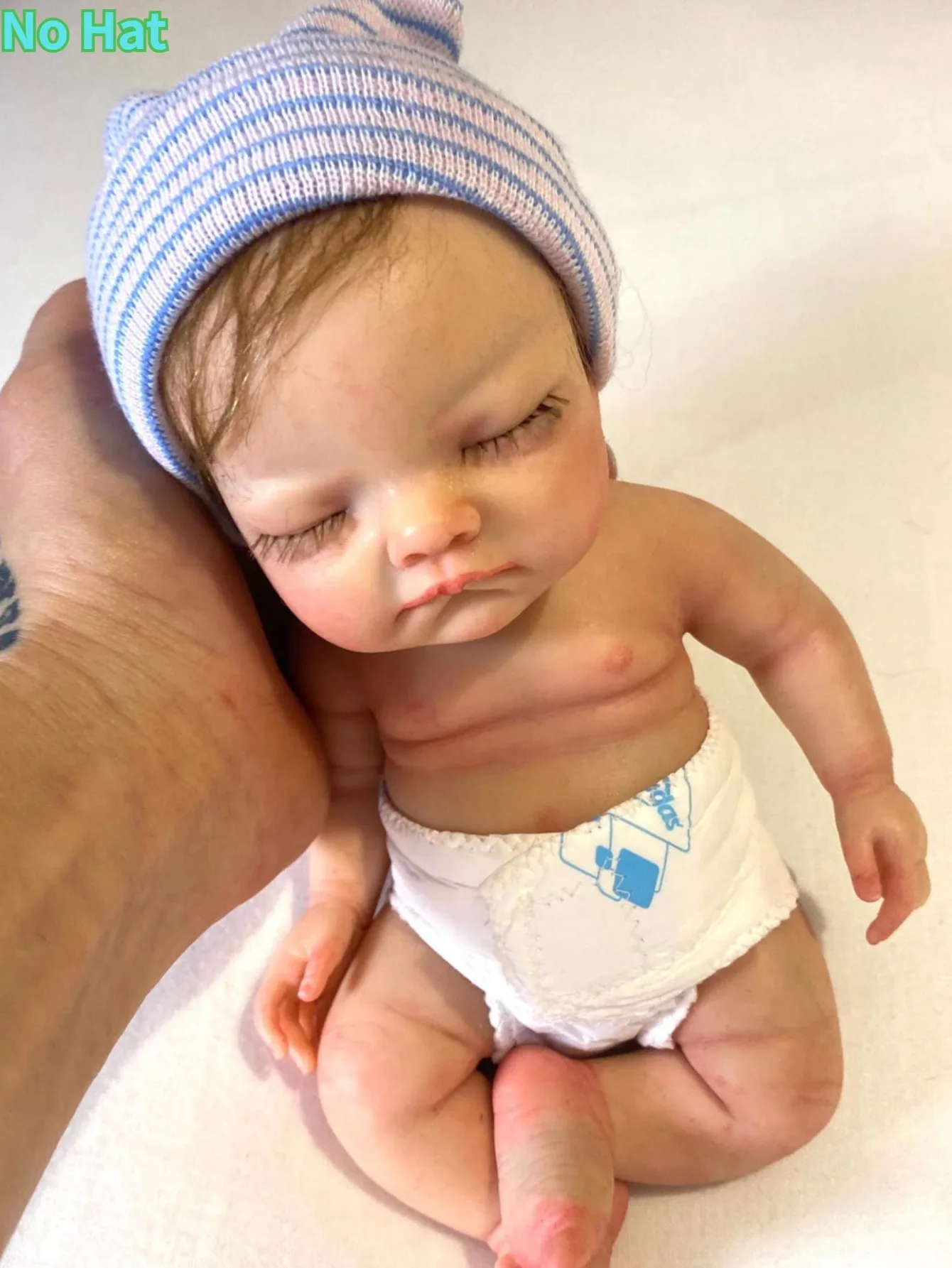 10 นิ้วซิลิโคน Bebe Reborn สาว Handmade Soft Touch ตุ๊กตาทารกแรกเกิด Sleeping ตุ๊กตาน่ารัก Rooted Hair