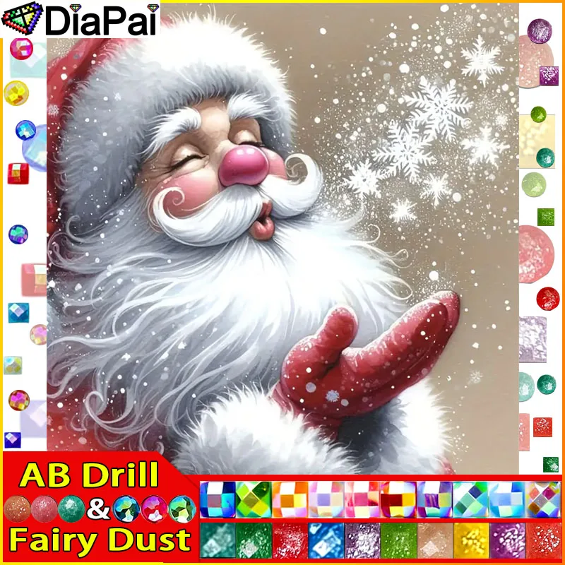 

DiaPai Fairy Dust AB Art 5D Diy Алмазная картина "Дед Мороз" Алмазные фотографии Вышивка крестиком 3D Декор для вышивки стразами
