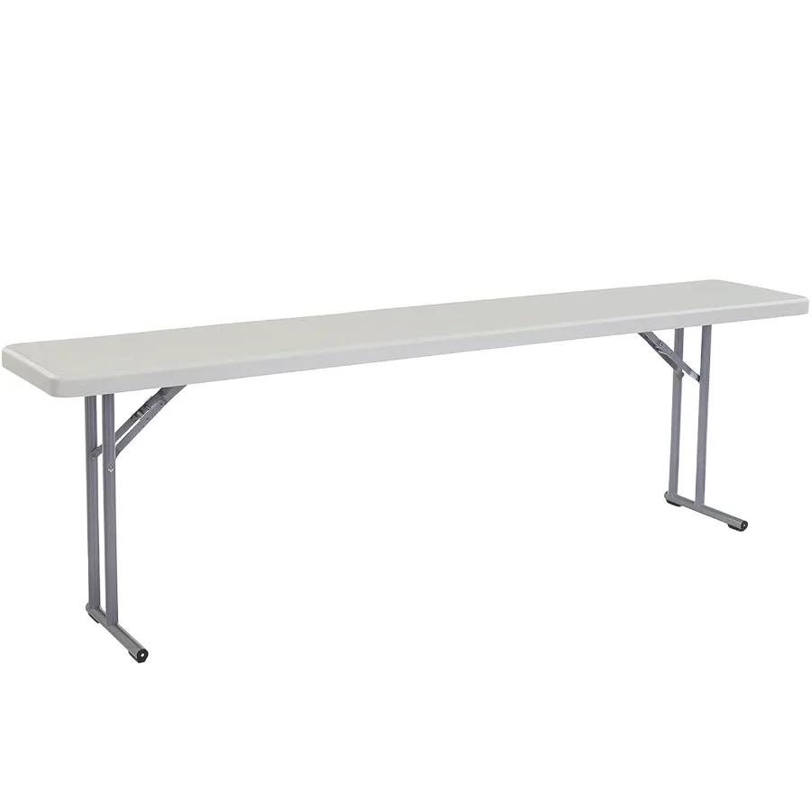 Portable Heavy-Duty Foldable Table for Office Conferences Training Rooms 18x96 Inch Lightweight and Durable Speckled Gray Semin