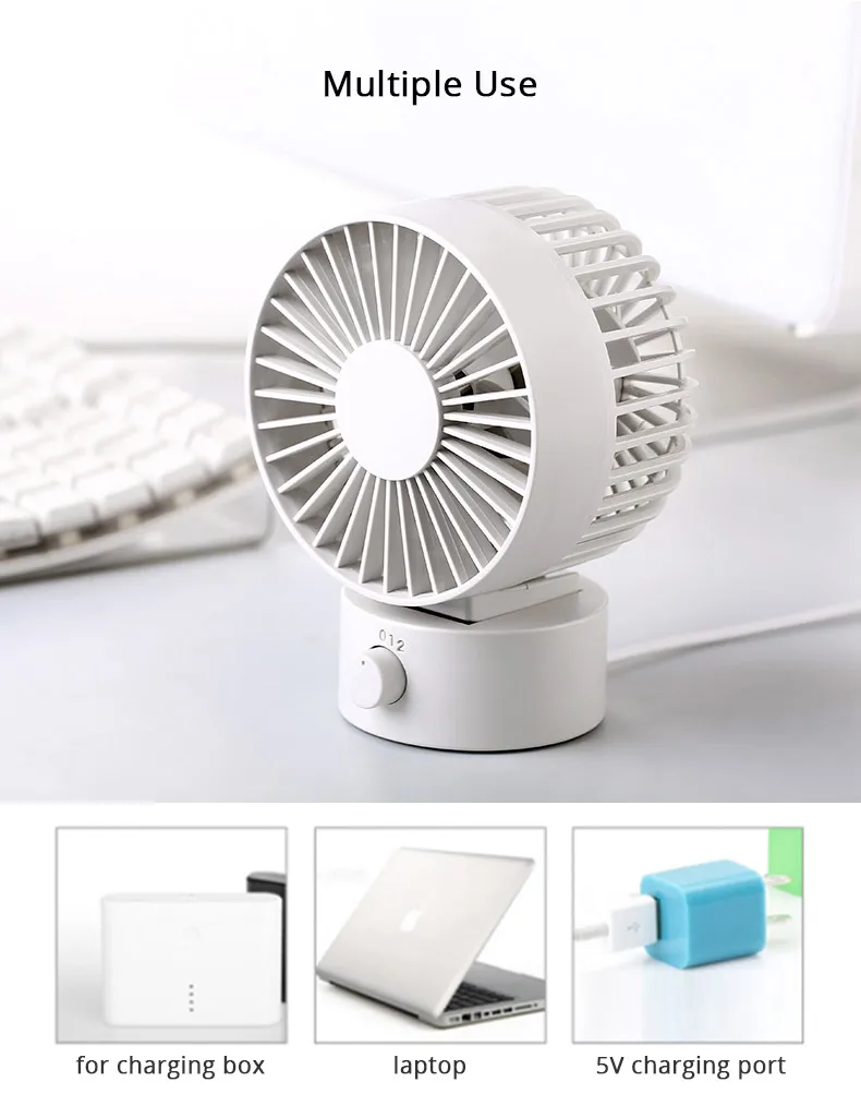 Bureauventilator Usb-Aangedreven Oscillerende Ventilator Met Verstelbare Kop 2 Speed Mini-Formaat Desktop Ventilator Draagbare Rust Kantoor Buitenshuis Reizen