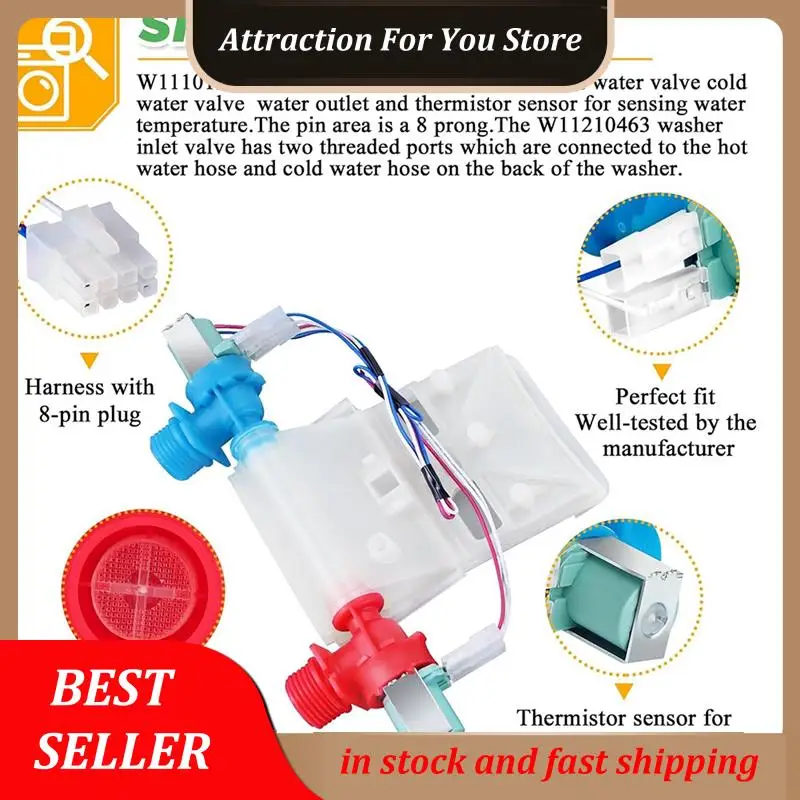 

Hot Selling W11101906 W11210463 Washer Water Inlet Valve For Whirlpool Amana Maytag Crosley Roper Washing Machine Replaces W1086