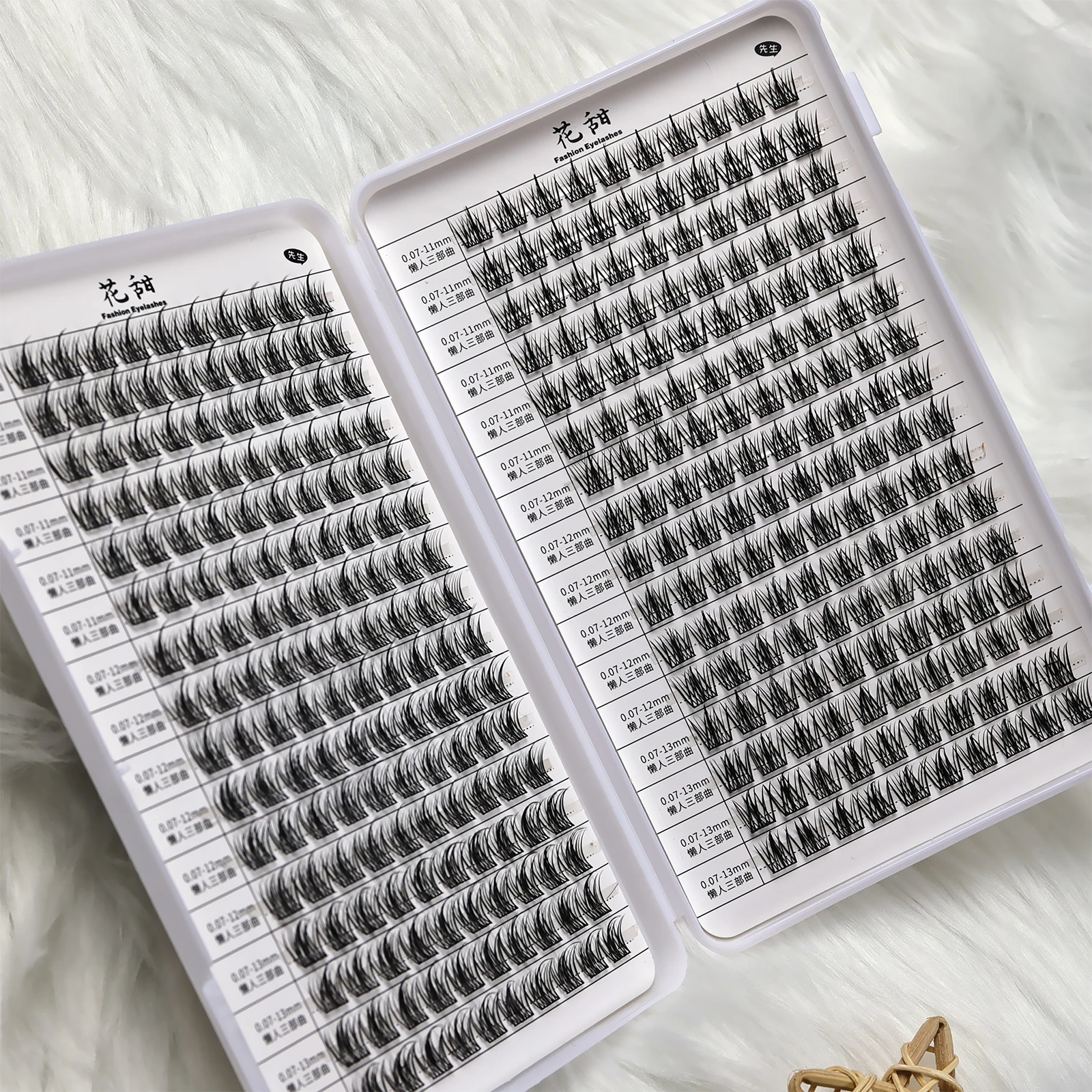 DIY Naturstil Wimpern Lazy Trilogy Lash Book Wimpernbüschel Gemischt 11-13mm Natürliche Wispy Wimpernverlängerungen für den Heimgebrauch – Detail 3