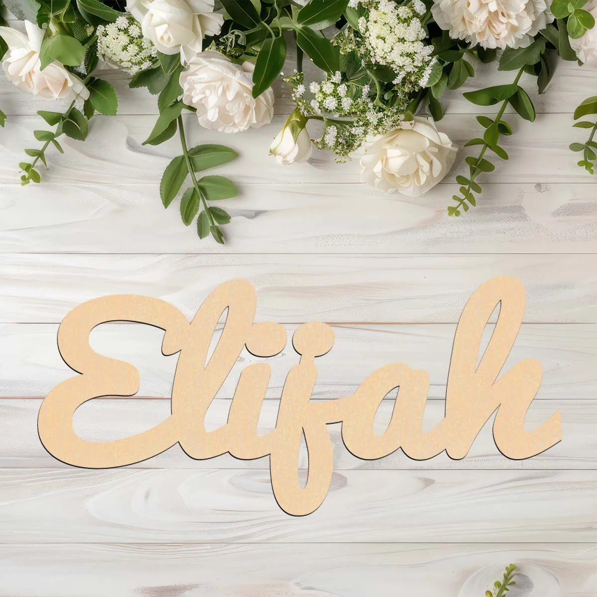 

1 pc cool new Wooden Sign Laser-Cut Sign Customized Name Handcrafted with Elegant Cursive Lettering