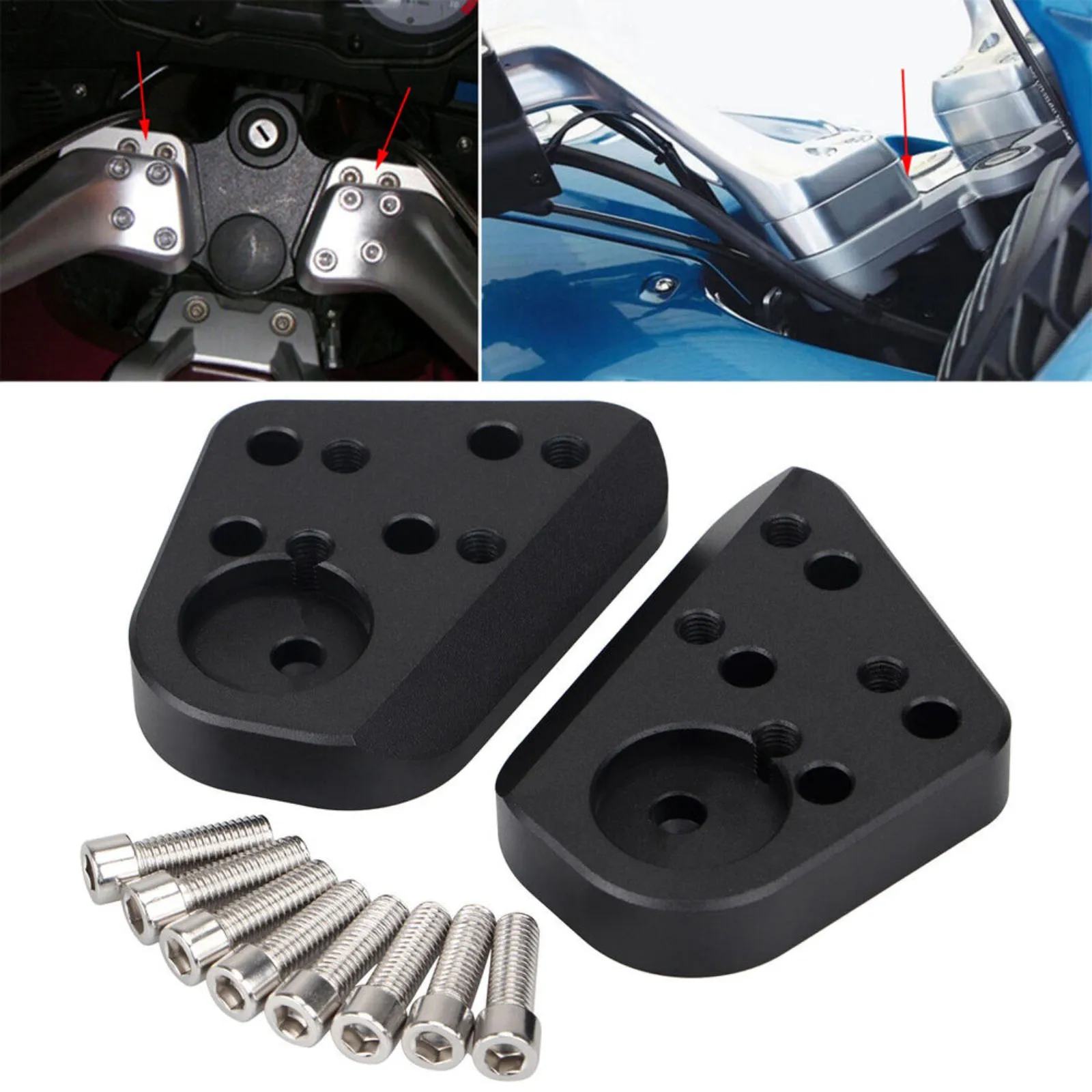 

1" Black CNC Handlebar Risers For BMW R1100RT R1100R R1200RT 05-13 R1150RT 01-03