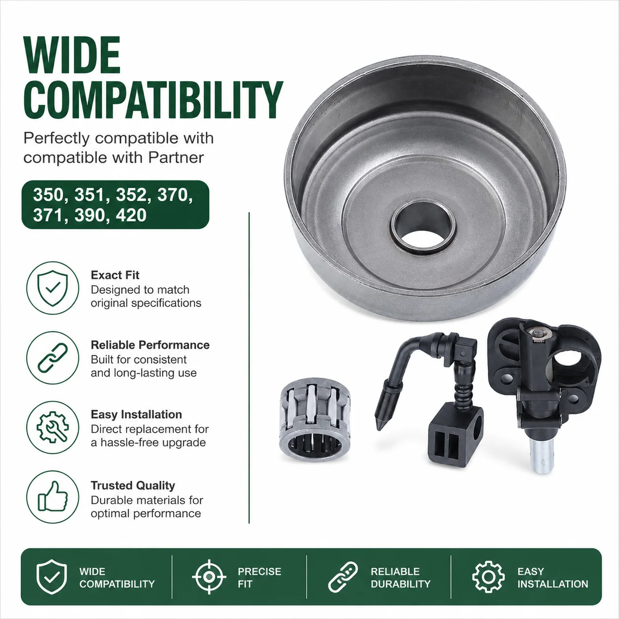 For Partner 370 371 390 420 Chainsaw, 3/8