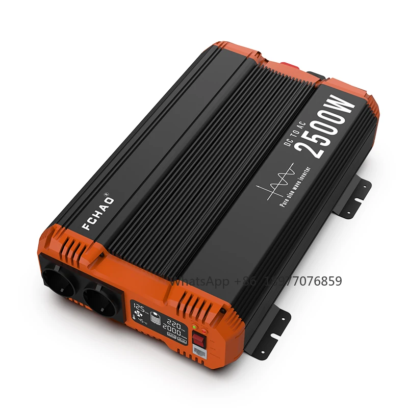 

3500 Вт/2500 Вт/3 кВт/2 кВт однофазный инвертор постоянного тока в переменный ток с чистой синусоидальной волной UK EU AU розетка 12 В 24 В 48 В до 220 В с дистанционным управлением