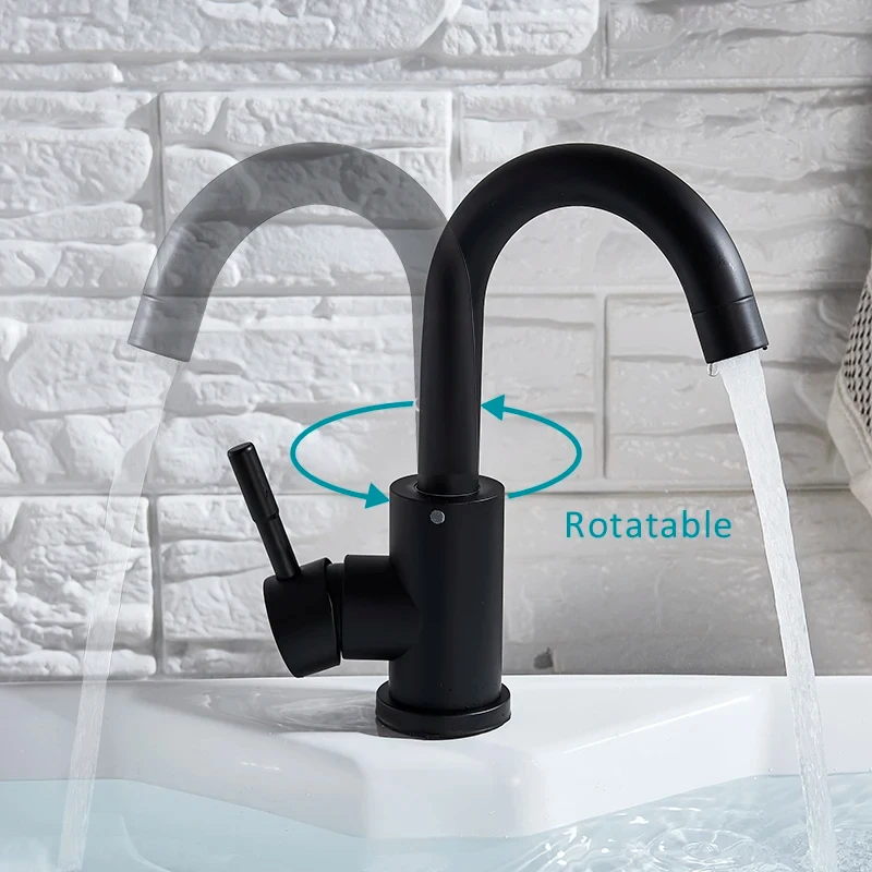 Bathroom basin mixer matt black/brushed nickel range for sinks stainless steel hot and cold mixer tap accessories