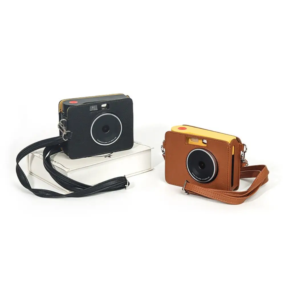 

PU Leather Instant Camera Case Shockproof Anti Scratch Storage Bag Portable Solid Color for Kodak Mini Shot 3 ERA