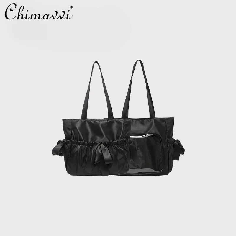 Original Satin Pain Bag Female Japanese Sweet Girl Fashion Large Capacity Tote Bag Two-dimensional Y2k Oblique Shoulder Bags