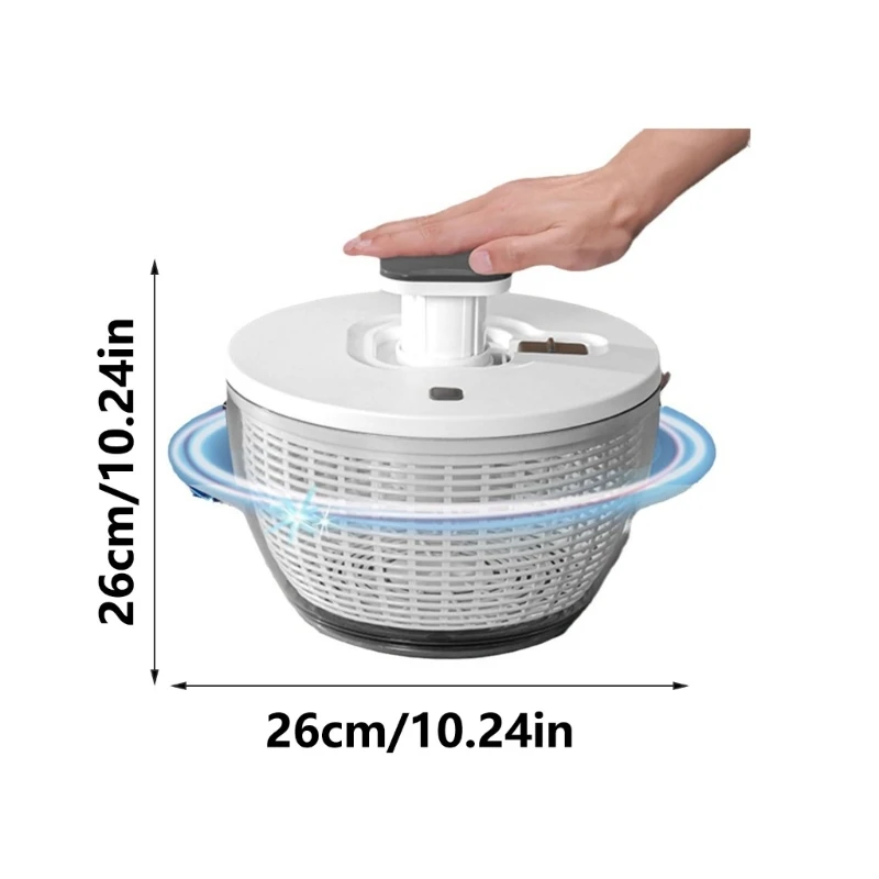 プラスチックサラダドライヤーと植物洗濯機マニュアルスピン機能を迅速に乾燥させるマルチ目的のザルダーストレージボウル