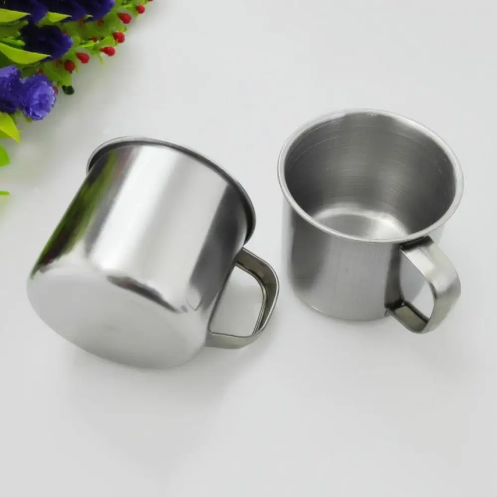 Coffee Tea Handle Cup Drinking Mug Outdoor Camping Hiking Stainless Steel Wine Beer Juice Mug Cup Kitchen Drinkware Drinking Cup