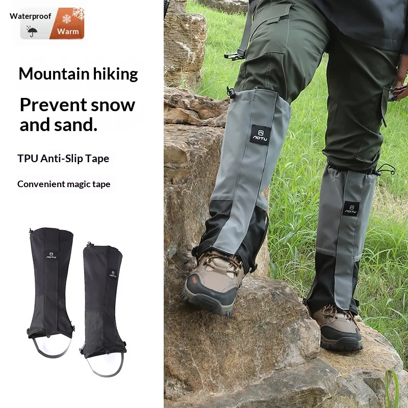 الرجال والنساء في الهواء الطلق الثلوج أغطية الحذاء مكافحة الرش المياه تنفس ومكافحة الرمال الساق الحرس القدم يغطي أحزمة بولي TPU