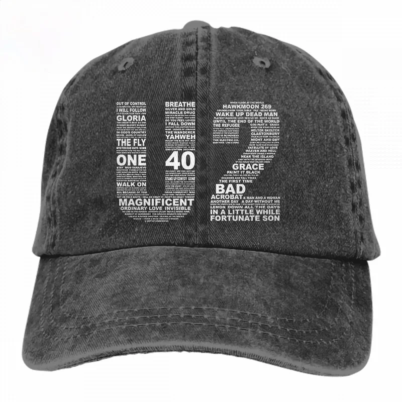 

2020 best Selling U2 Band Hat Fashion Adjustable Denim Cap Baseball Cap Unisex