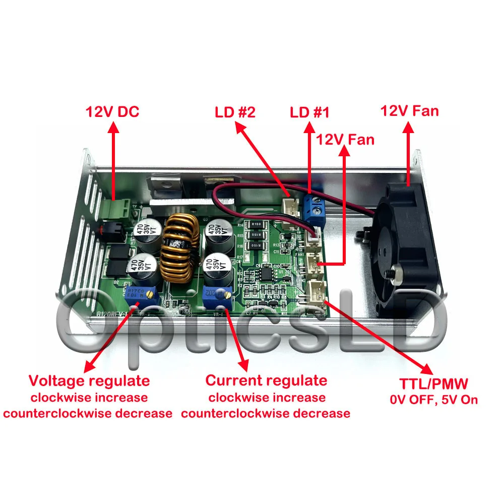 780nm 808nm 940nm 980nm 1064nm High Power Laser Diode PCB Driver 5V@8A