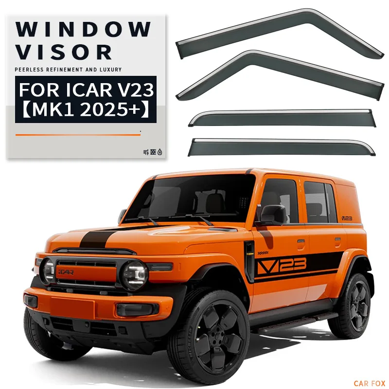 

Car Side Window Visor for Chery ICAUR V23 Rain Sun Shade Guard Vent Deflector Waterproof Snap-on Window Rain Eyebrow Exterior