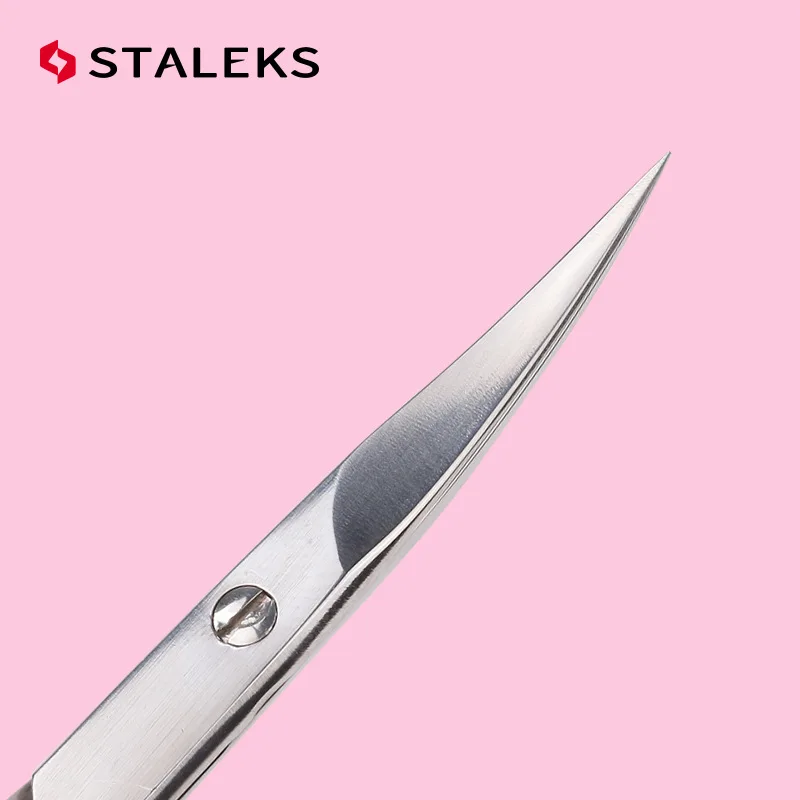 STALEKS Dead Skin Scissors Russian Bending Hangnail Scissors Stainless Steel Eyebrow Nose Hair Scissor Nursing Tools SE-40-3