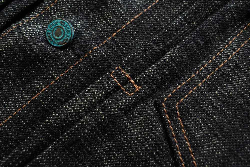 Sauce Zhan Men's Denim Jacket 20oz Heavyweight Selvedge Denim Slub Yarn Double-Dyed Year of The Snake Edition Loose Fit