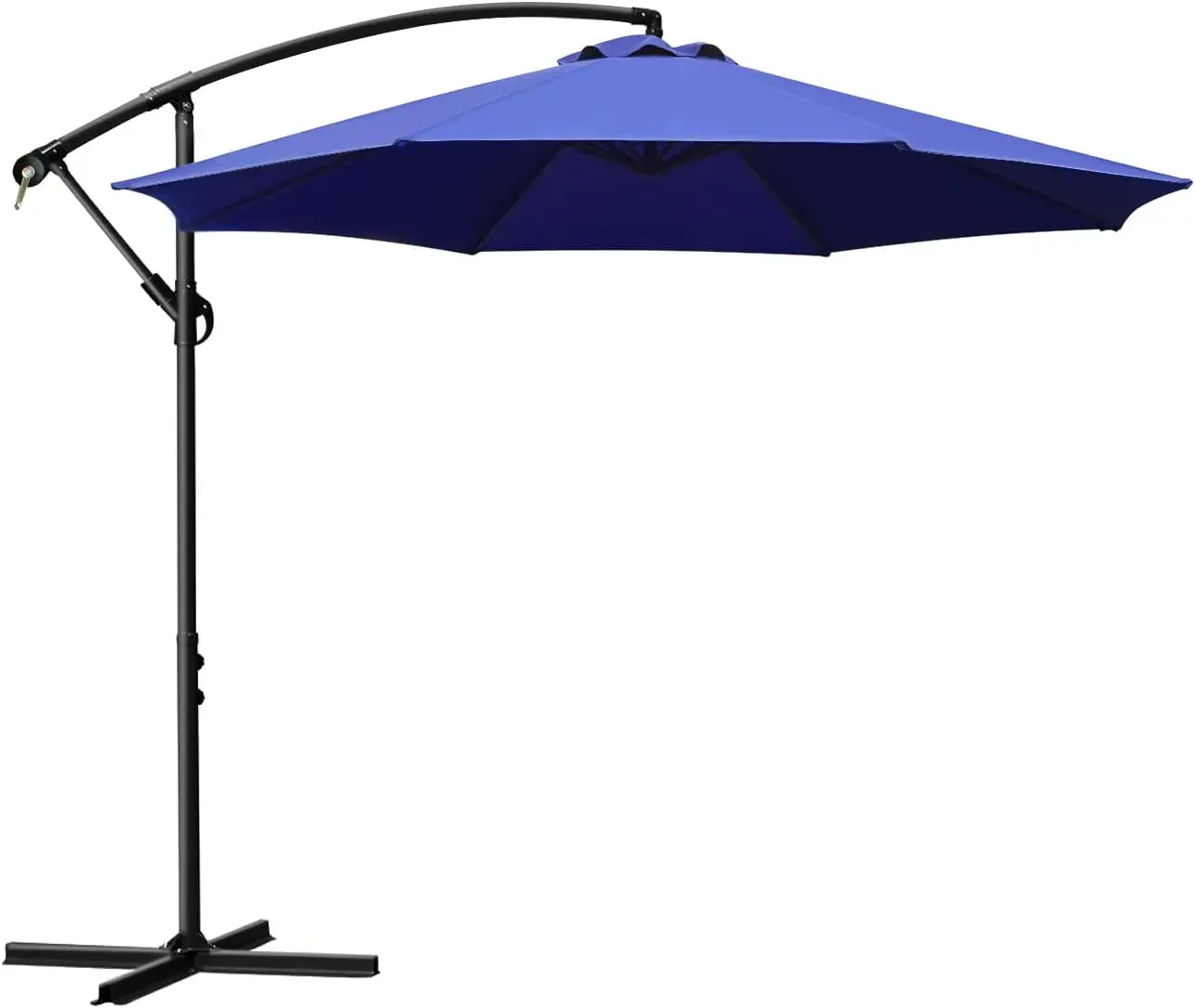 

10Ft Adjustable Offset Cantilever Patio Umbrella Navy Blue Outdoor Sun Shade