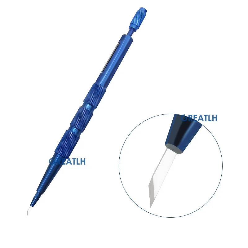 

Hair Transplant Pen Double Edge Blade Sapphire Blade Hair Implant Tool Titanium Alloy Handle 1pcs