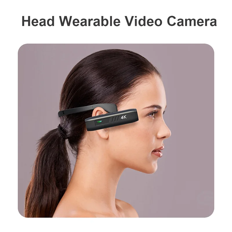 4K 30FPS Head Mounted Camera Wearable WiFi Video Camcorder Camera 120°Wide Angle Lens Anti-Shake APP Control Camera