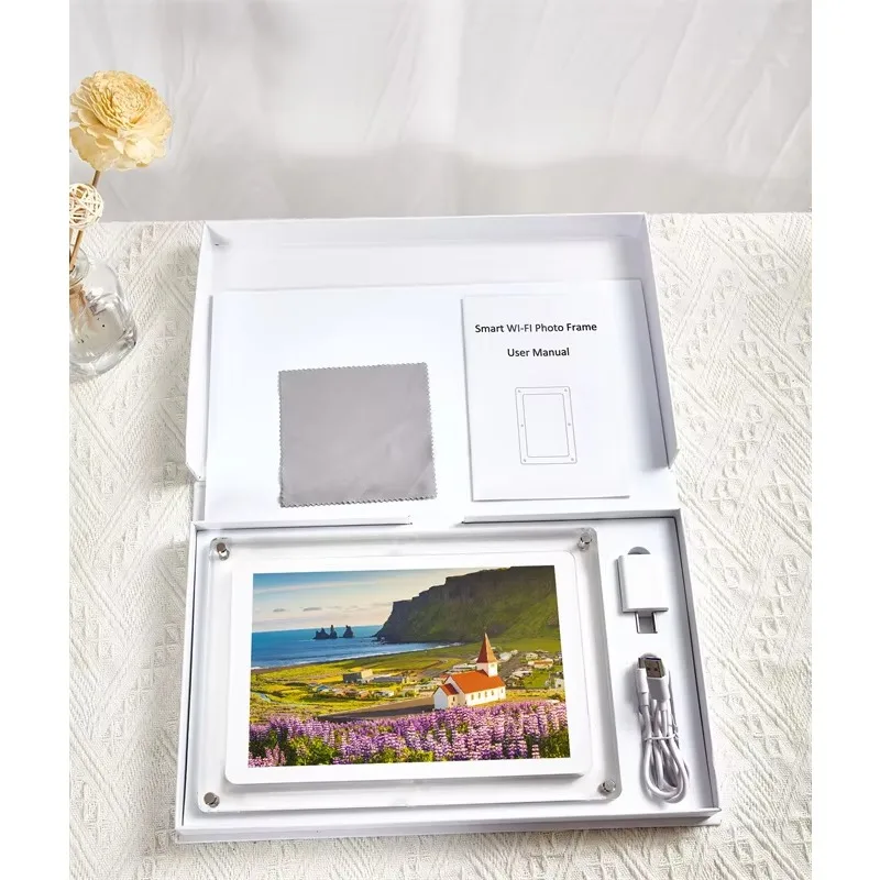 Transparent Acrylic Digital Photo Frame 8GB 5/7/10.1 Inch IPS LCD Video Playback for Home Office Decor Gift Display