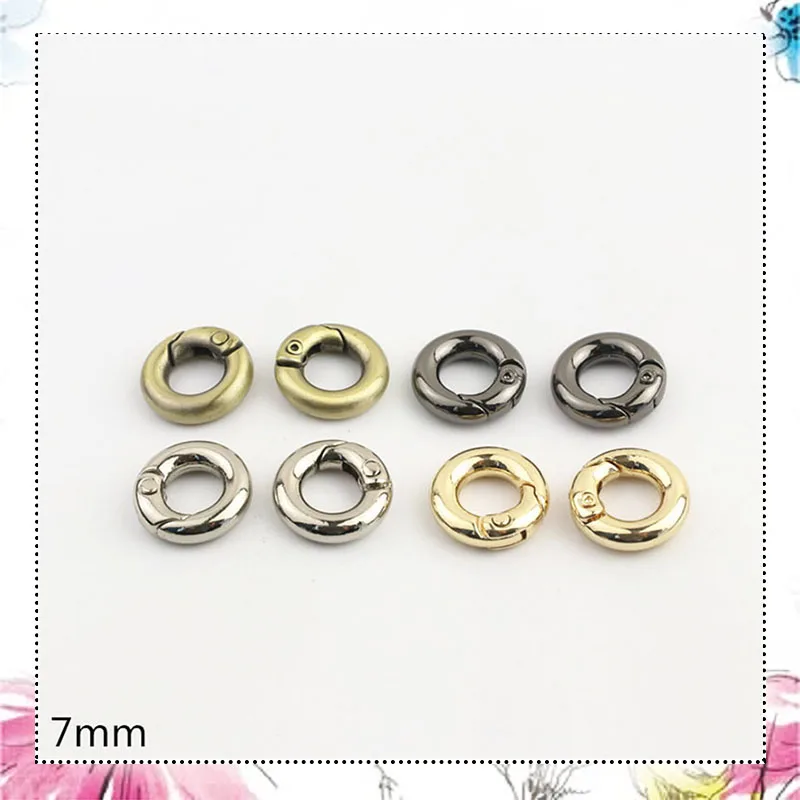 

30Pcs 7mm Metal Spring O Rings Buckle Openable Key Ring Hook DIY Bag Strap Keychain Snap Clasp Belt Buckles Accessory