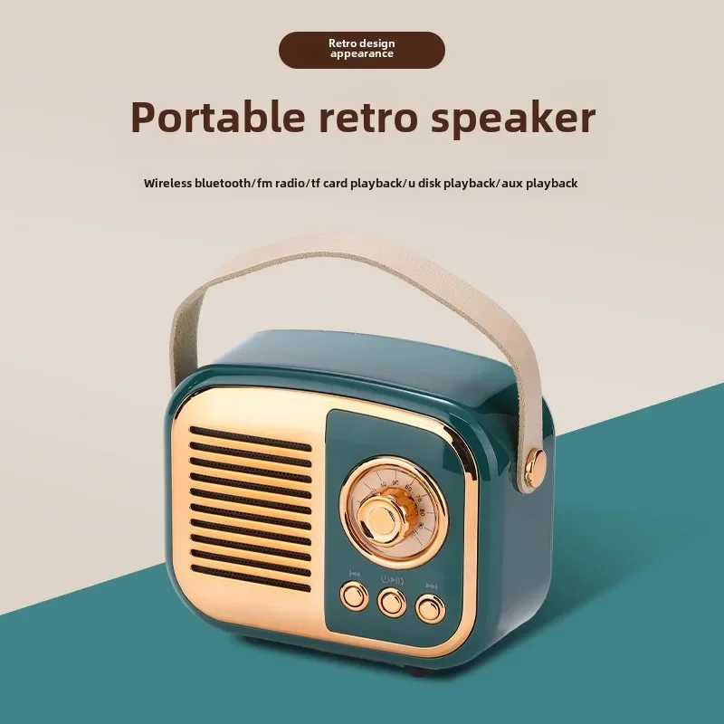 

New Bluetooth Speaker Retro Mini Portable Stereo Plug-in Radio Wireless Intelligent