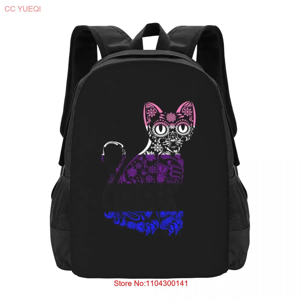 Cat Sugar Skull LGBT Q Genderfluid Pride Flag  Collaboration Backpack Large Capacity Cute Foldable  Clothes Backpacks