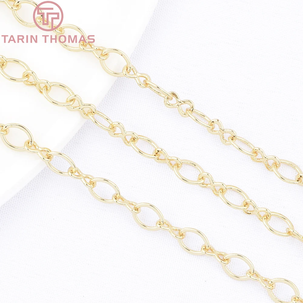 (9852) 24K Gold Color Brass O Shape Double Ring Necklace Chains Bracelet Chains High Quality DIY Jewelry Making Accessories image 4
