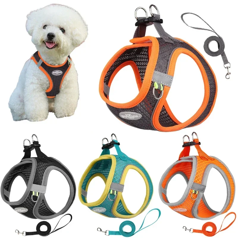 

New Dog Leash Summer Ultra Light and Breathable Vest Style Pet Chest Strap Small Dog and Cat Leash