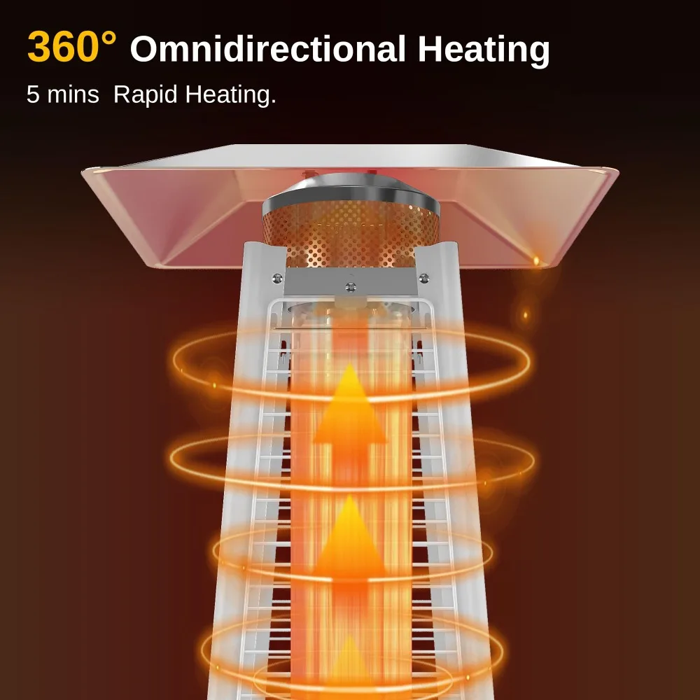 EAST OAK нагреватель для патио в форме пирамиды, 48000 BTU наружный обогреватель внутреннего дворика из нержавеющей стали, открытый обогреватель для коммерческих и жилых помещений