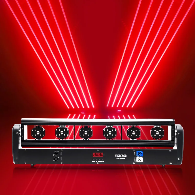 

500W Six-eyes Moving Head Laser Lights Signal Red Infinite Rotation With DMX512 Voice Control For DJ Disco Party Bar Club