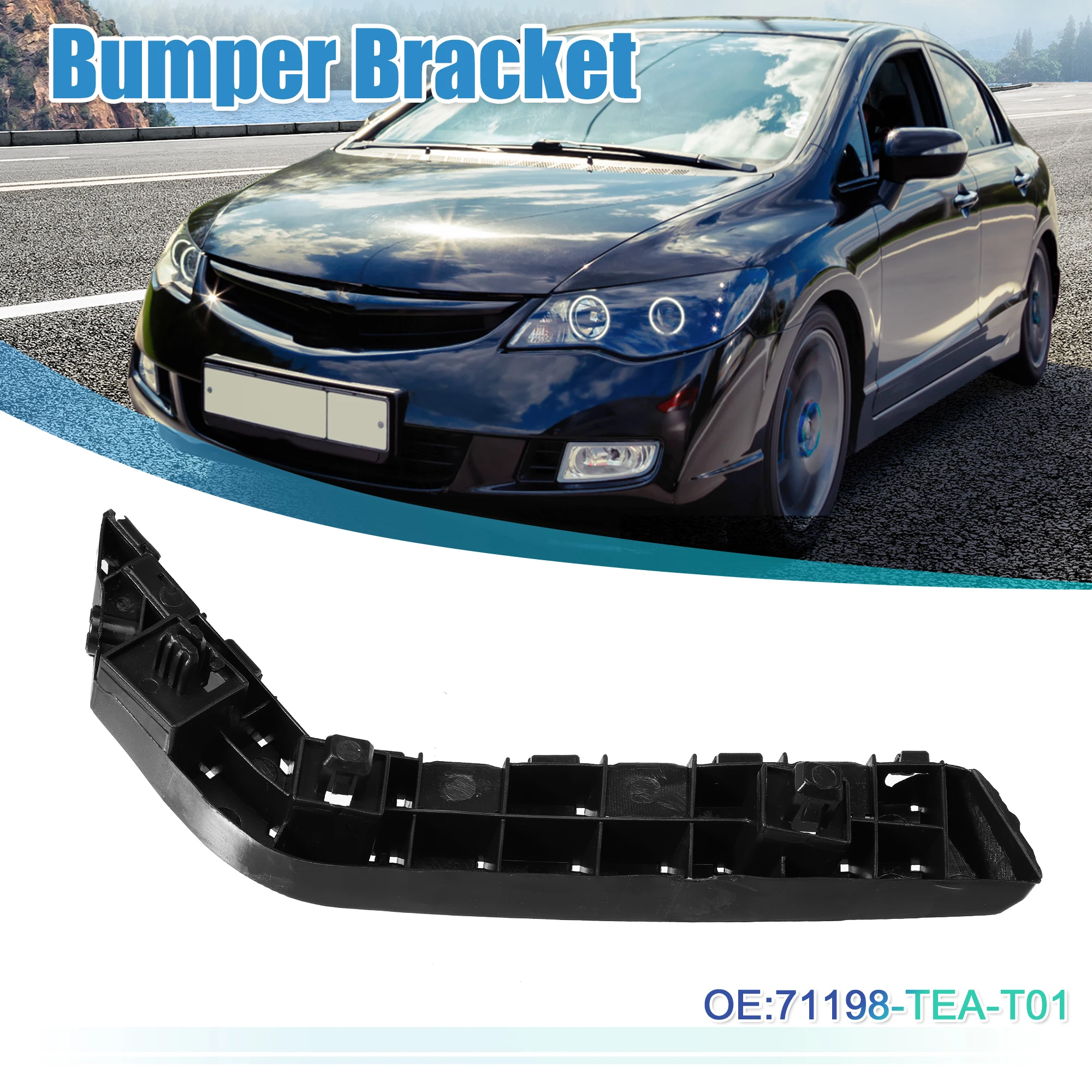 UXCELL Left Side Car Front Bumper Bracket NO.71198-TEA-T01 for Honda Civic 2017-2021