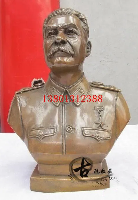 TOP limited edition collection-the Soviet Union Russia great leader Stalin bronze statue 30 CM TALL
