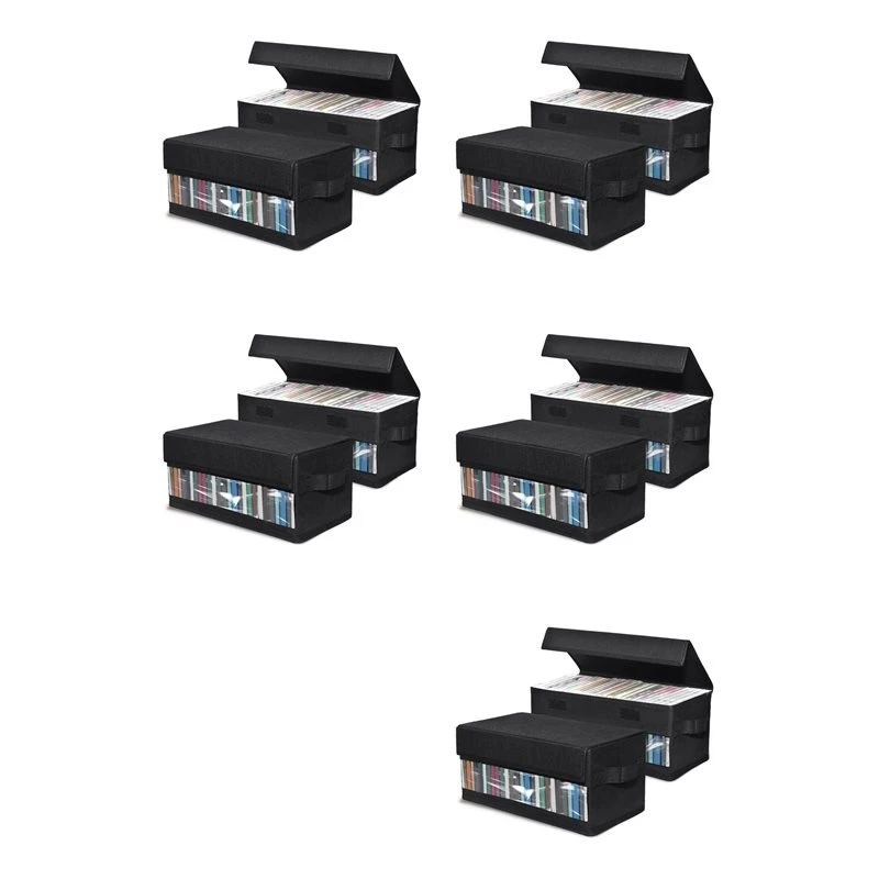10Pack CD Storage Boxes,CD Case Storage, Container Holds 32 Cds In Full Jewel Cases, 60 Cds In Slim Cases