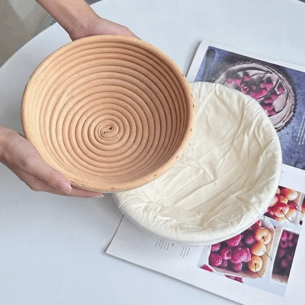 Round & Oval Bread Proofing Basket Cloth Liner Decorative Dough Rising Rattan Basket Creative Durable Sourdough Proofing Baske
