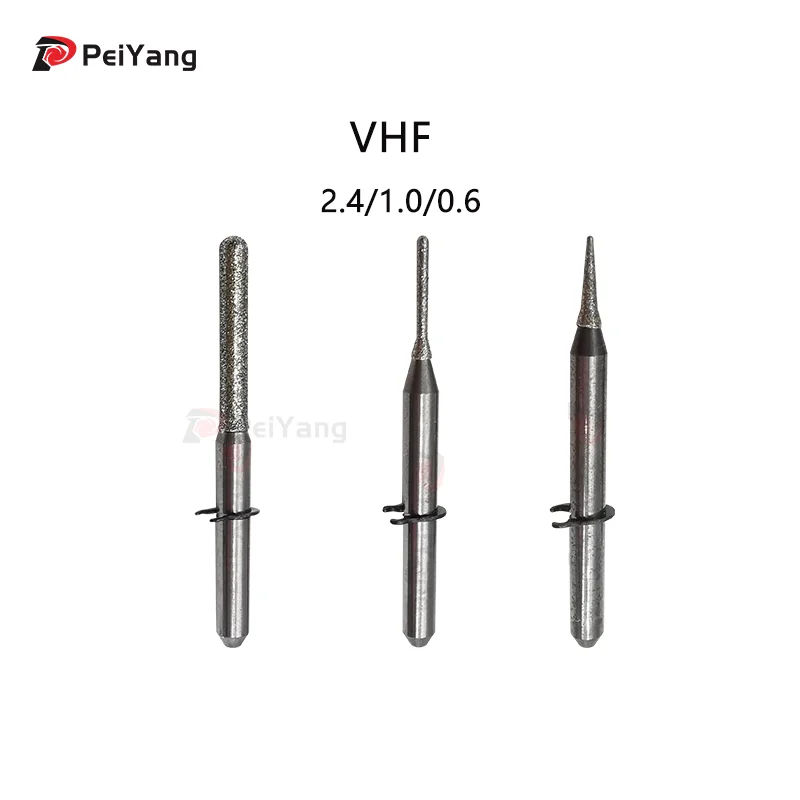 Glass Ceramic Milling Burs for VHF Emax Milling Burs Shank 3mm Length 35mm 2.4/1.0/0.6 Grass Ceramic Milling Burs for VHF