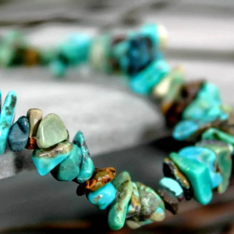 Handmade natural Turquoise ore irregular bead bracelet, men's cuff button bracelet, Ramadan prayer bead bracelet 5