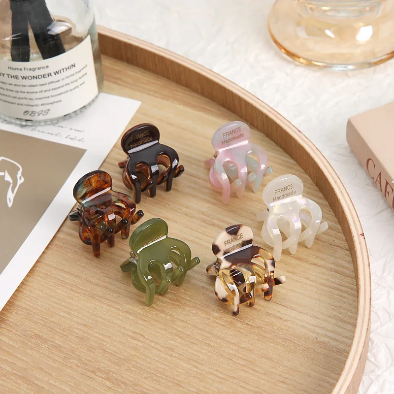 Exquisite girl Mini Acetate Hair Claw Side Pins Small Size Shark Clip Sweet Cute Elegant Hairpin  Women Hair Accessories