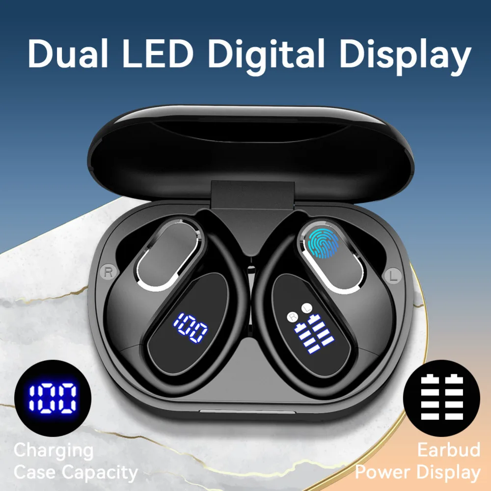 New Q33 Wireless Bluetooth5.2 Ear-mounted Digital Display Waterproof Ultra-long Battery Life HiFi Stereo Audio Quality Earphone