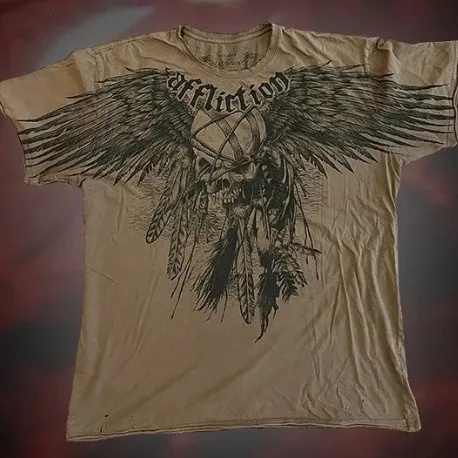 

Модная хлопковая футболка с принтом «Крылья-черепа» в стиле Харадзюку, свободного кроя, с коротким рукавом и круглым вырезом, в стиле хип-хоп