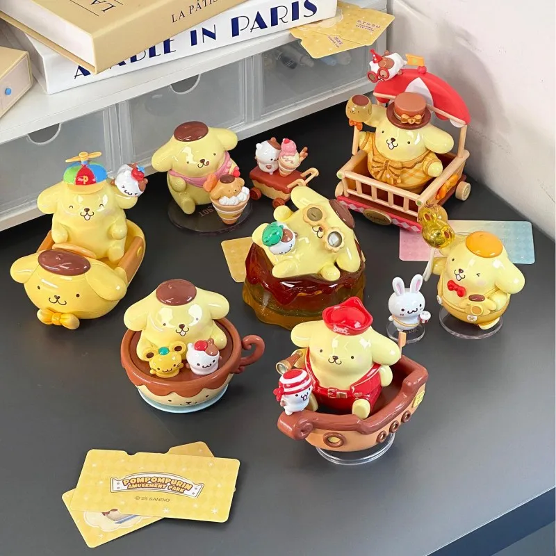 

Sanrio Pompompurin Amusement Park Series Blind Box Pudding Dog Mystery Box Desk Decor Birthday Gift Toy Doll Surprise Bag Figure