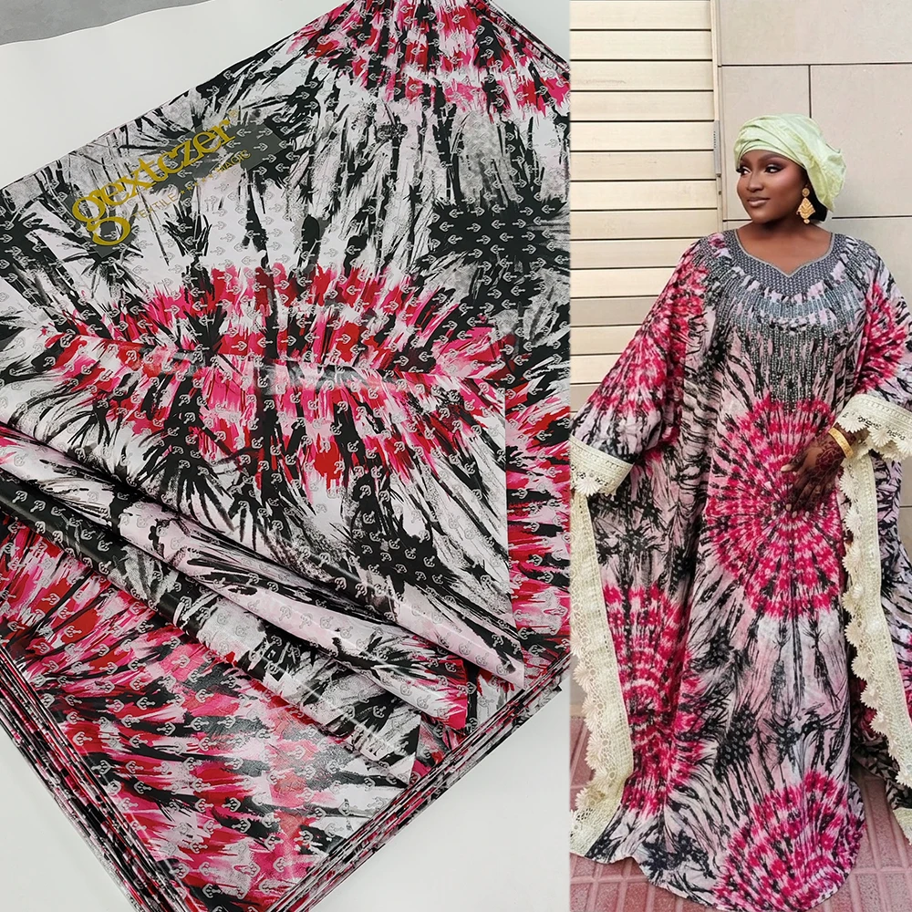 3 Meters High Quality Jacquard Perfume Bazin Riche Lace For Noble Lady Classical Party Dress Design African Nigerian Material